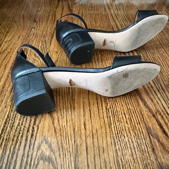 Diane Von Furstenberg Black Ankle Strap Low Block Heel Sandals Women's Size 8 US - Picture 3 of 8